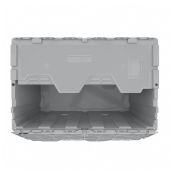 Heavy Duty XL Gray Plastic Tote With Attached Lid (18.5 Gallons)