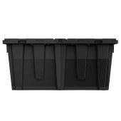 Heavy Duty XL Black Plastic Tote With Attached Lid (18.5 Gallons)