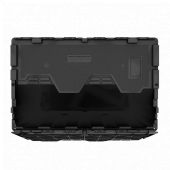 Heavy Duty XL Black Plastic Tote With Attached Lid (18.5 Gallons)