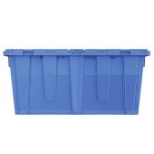 Heavy Duty XL Blue Plastic Tote With Attached Lid (18.5 Gallons)