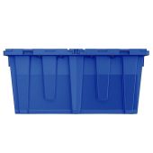 Heavy Duty XL Blue Plastic Tote With Attached Lid (18.5 Gallons)