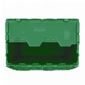 Heavy Duty XL Green Plastic Tote With Attached Lid (18.5 Gallons)