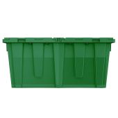 Heavy Duty XL Green Plastic Tote With Attached Lid (18.5 Gallons)