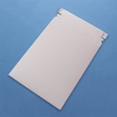 Rigid White Cardboard Stay Flat Mailers Peel & Seal