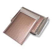 Hard Shell Metallic Rose Gold Bubble Mailers Extra Air (3/16" Bubble Liner) Peel & Seal