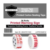 White Red Warning Signs Acrylic Adhesive All Weather Packaging Tape