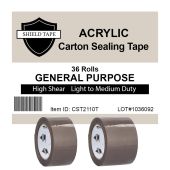 General Purpose Tan/Brown Acrylic Adhesive High Shear Light to Medium Duty Packing Tape