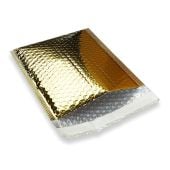 Hard Shell Metallic Yellow Gold Bubble Mailers Extra Air (3/16" Bubble Liner) Peel & Seal