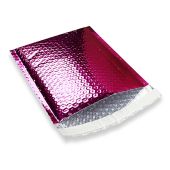 Hard Shell Metallic Magenta Bubble Mailers Extra Air (3/16" Bubble Liner) Peel & Seal