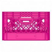 Rectangle Pink Plastic Milk Crate 24qt (6 gallon)