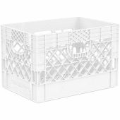 Rectangle White Plastic Milk Crate 24qt (6 gallon)