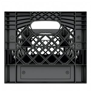 Square Black Plastic Milk Crate 16qt (4 gallon)