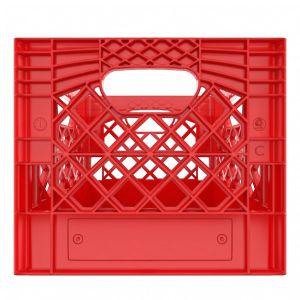 Square Red Plastic Milk Crate 16qt (4 gallon)