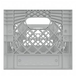 Square Gray Plastic Milk Crate 16qt (4 gallon)