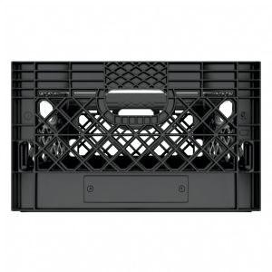Rectangle Black Plastic Milk Crate 24qt (6 gallon)
