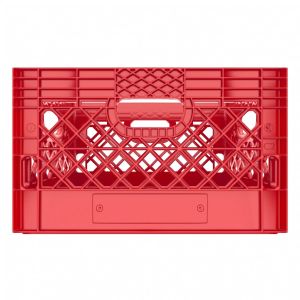 Rectangle Red Plastic Milk Crate 24qt (6 gallon)