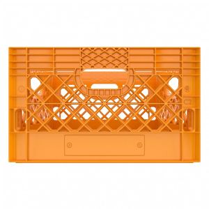 Rectangle Orange Plastic Milk Crate 24qt (6 gallon)