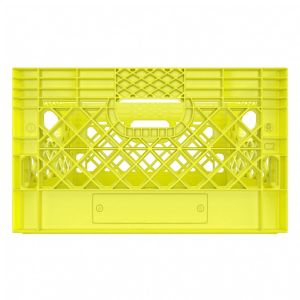 Rectangle Yellow Plastic Milk Crate 24qt (6 gallon)