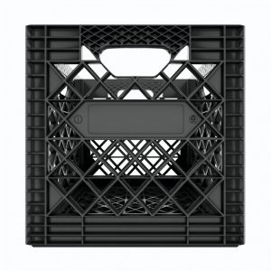 Reinforced Heavy Duty Square Black Plastic Crate 16Qt