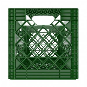 Reinforced Heavy Duty Square Green Plastic Crate 16Qt