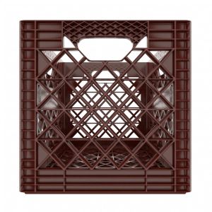Reinforced Heavy Duty Square Dark Brown Plastic Crate 16Qt