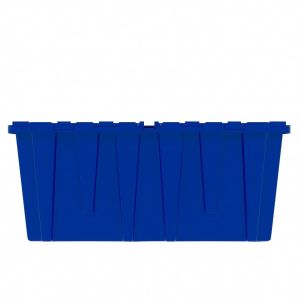 Heavy Duty Blue Plastic Tote With Attached Lid (9 Gallon)