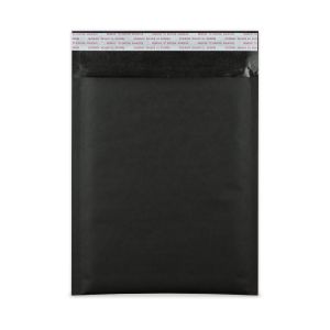 Black Laminated Paper Bubble Mailers, Extra Air, 3/16 Bubble Liner, Peel & Stick.