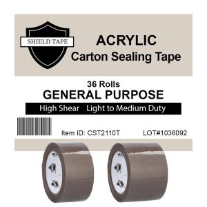 General Purpose Tan/Brown Acrylic Adhesive High Shear Light to Medium Duty Packing Tape